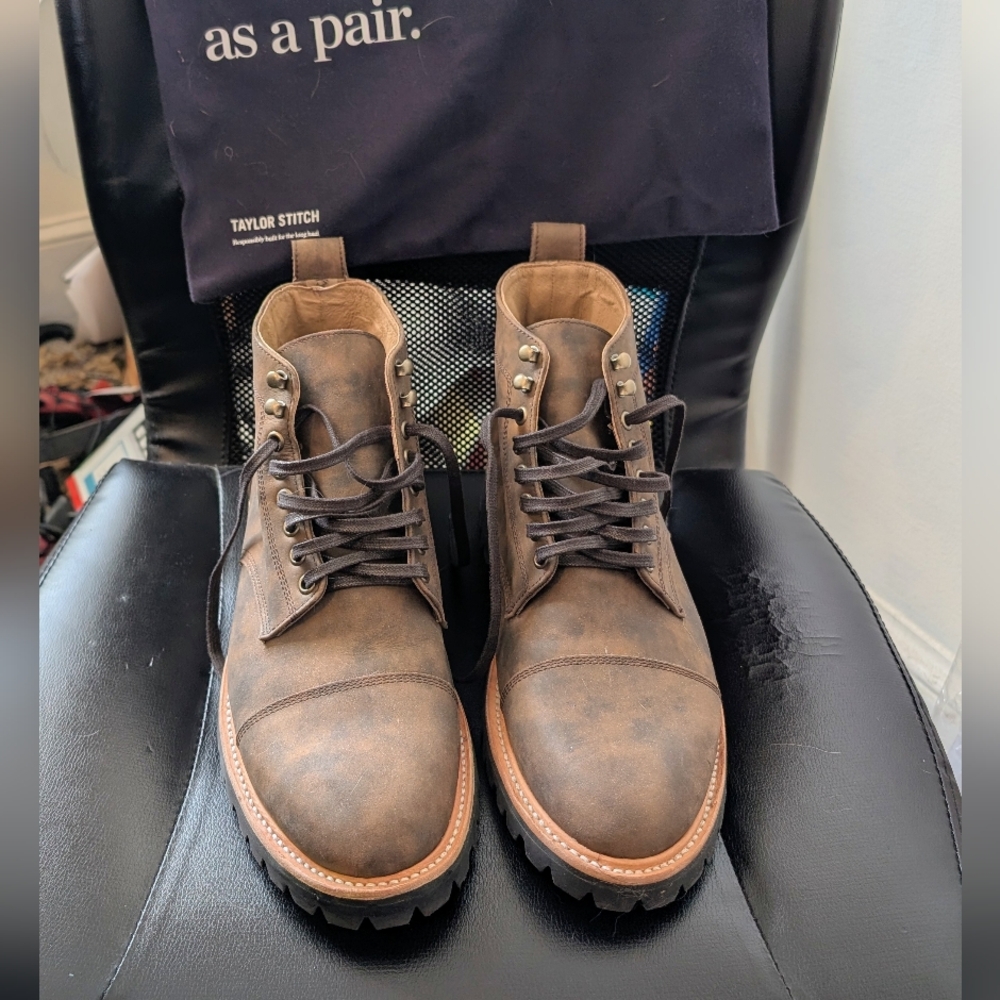 Taylor Stitch The Moto Boot Sz 11 Espresso Grizzly